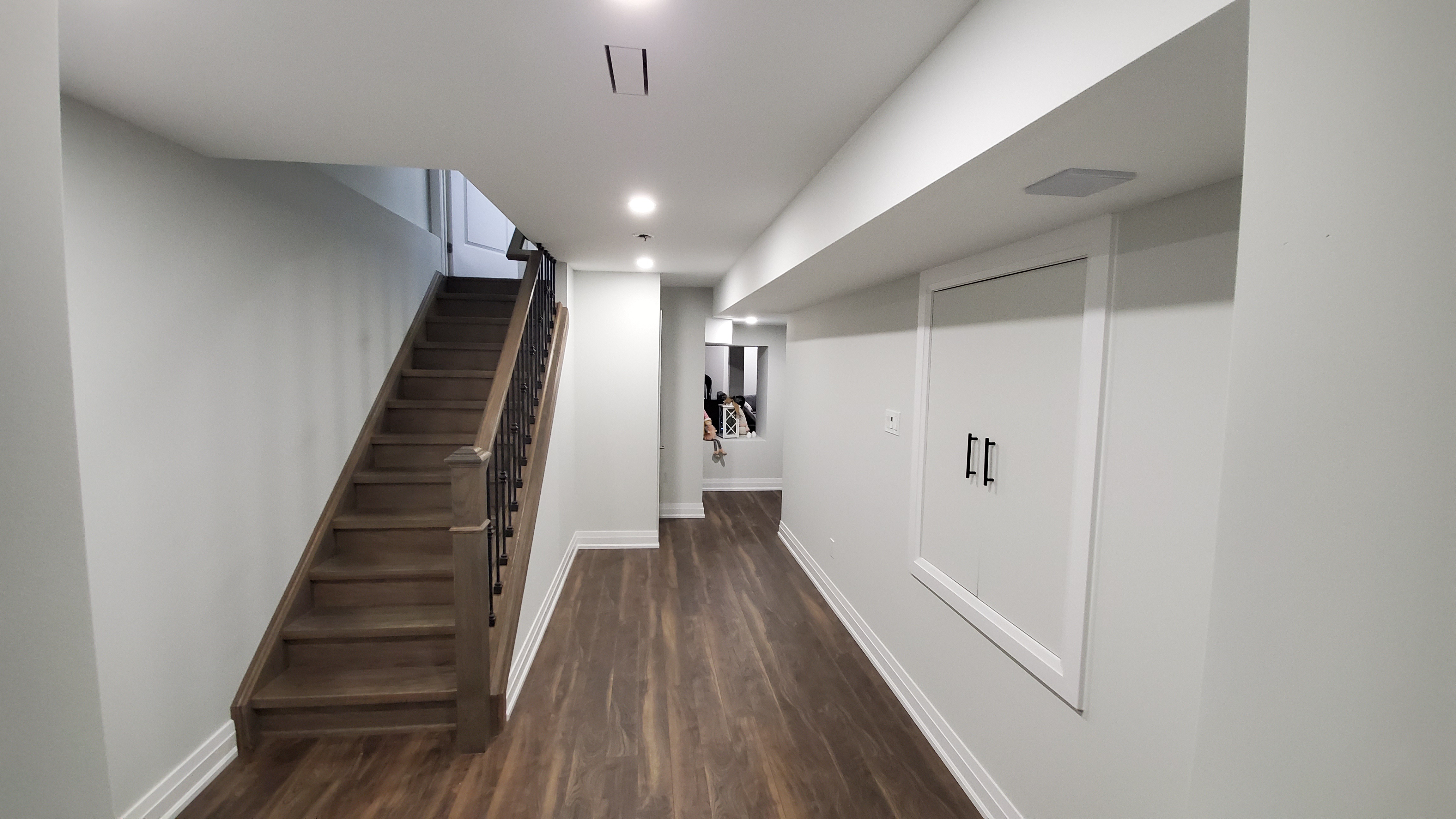 Luxury finished basement entertainment room
