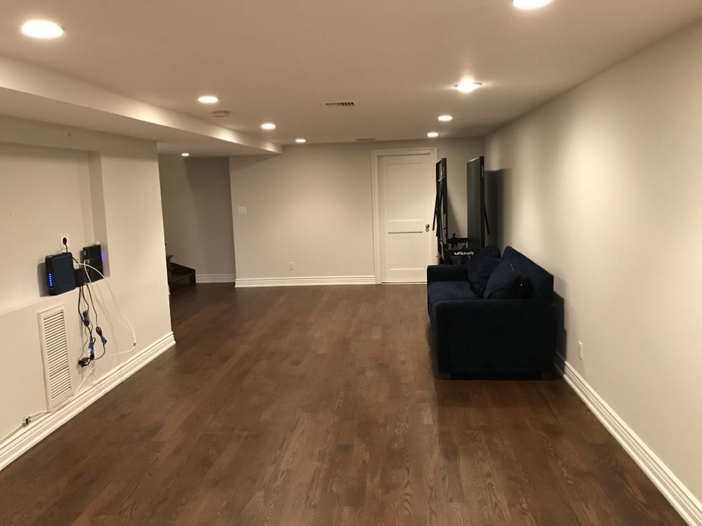 Before: dark unfinished basement
