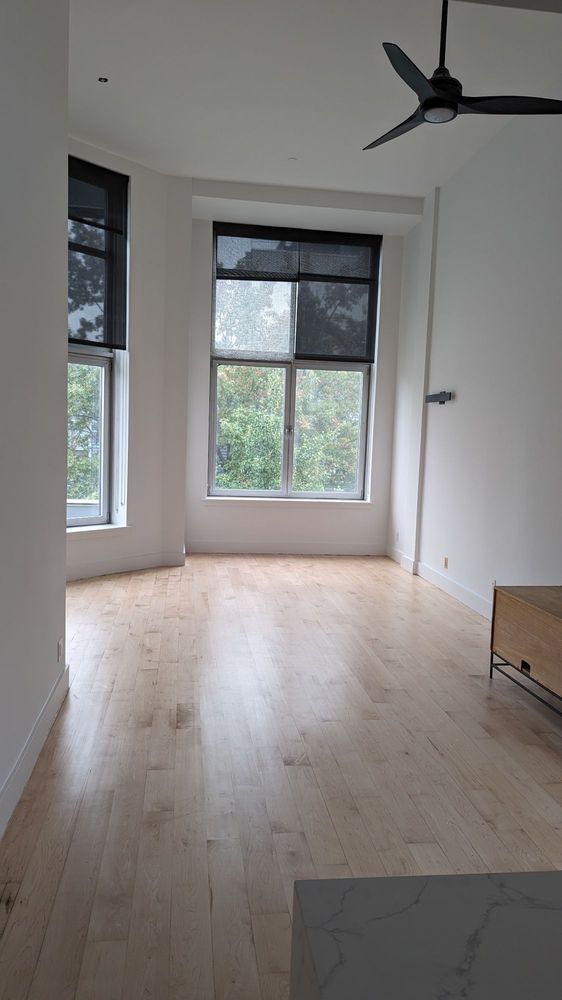 Luxury engineered hardwood floor in modern home
